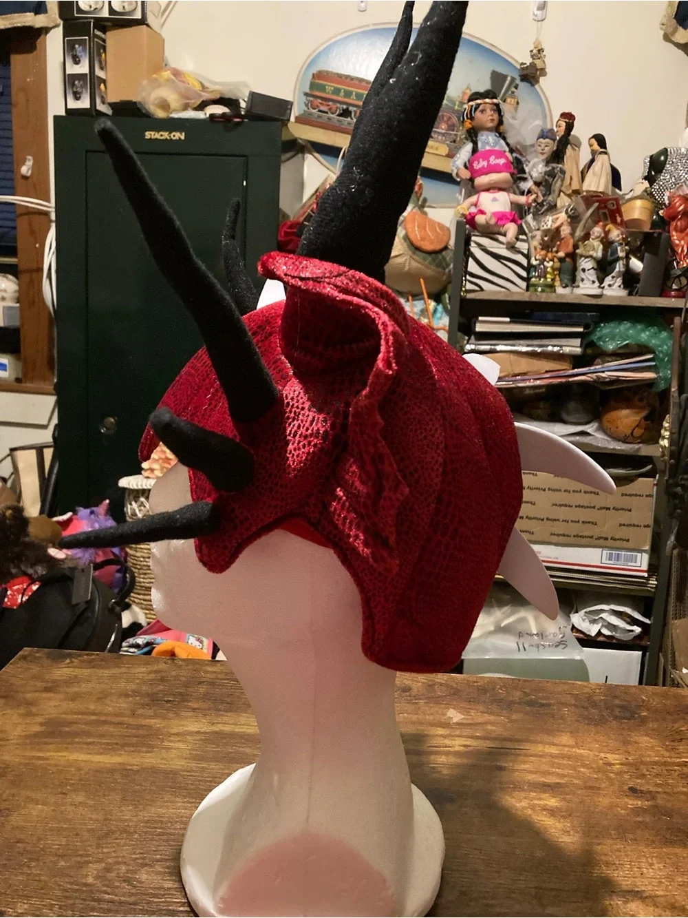 Red and Black Dragon Horn cosplay hat
